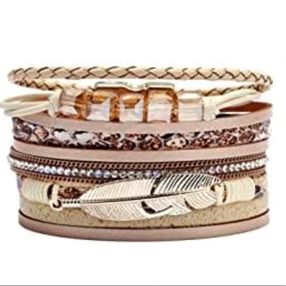 Beautiful multi strand vegan leather bracelet. - Picture 2 of 3